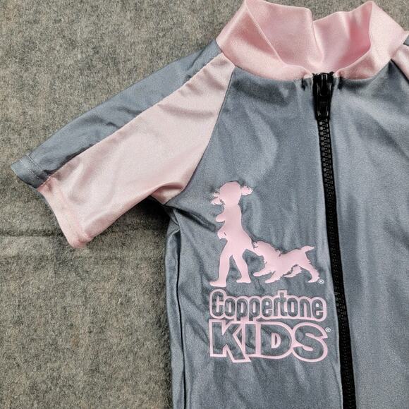 Coppertone Swimsuit Rash Guard One Piece SPF 50 UV Protection Girl Size Infant - Picture 5 of 9